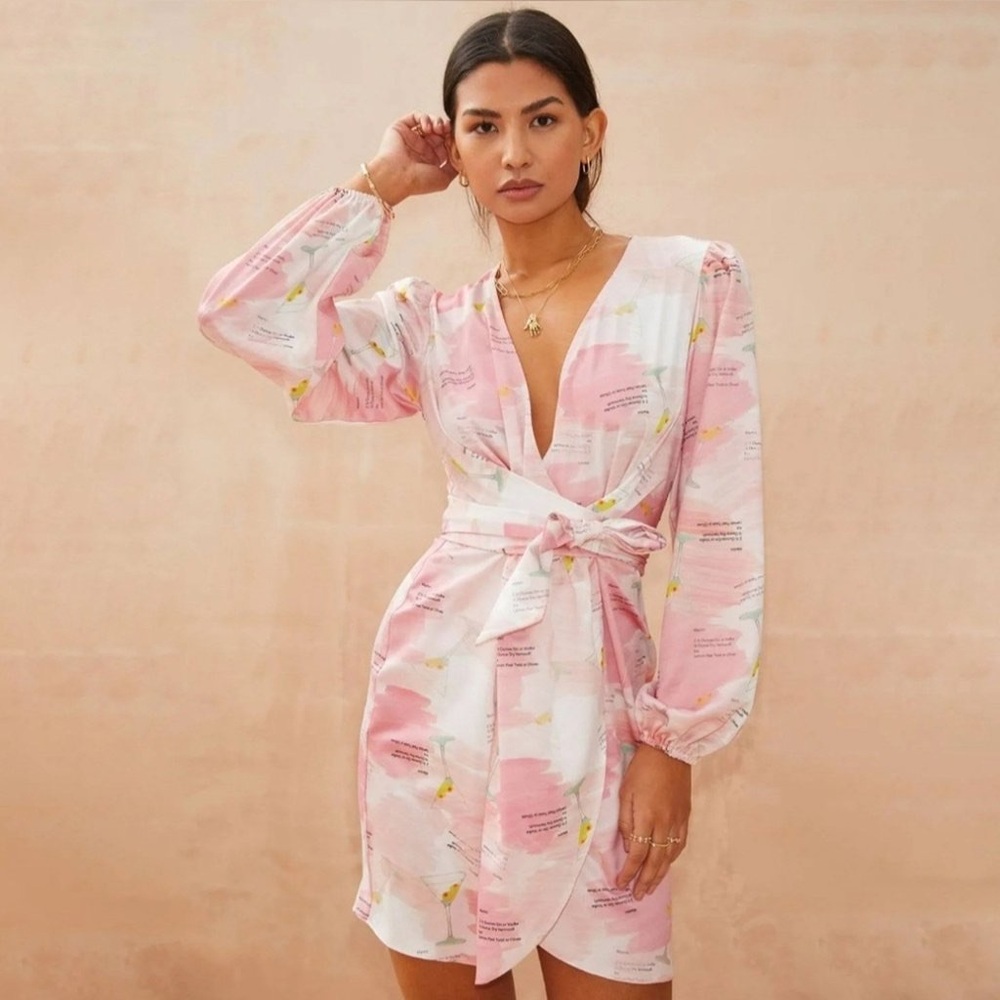 Never Fully Dressed Martini Mini Wrap Dress